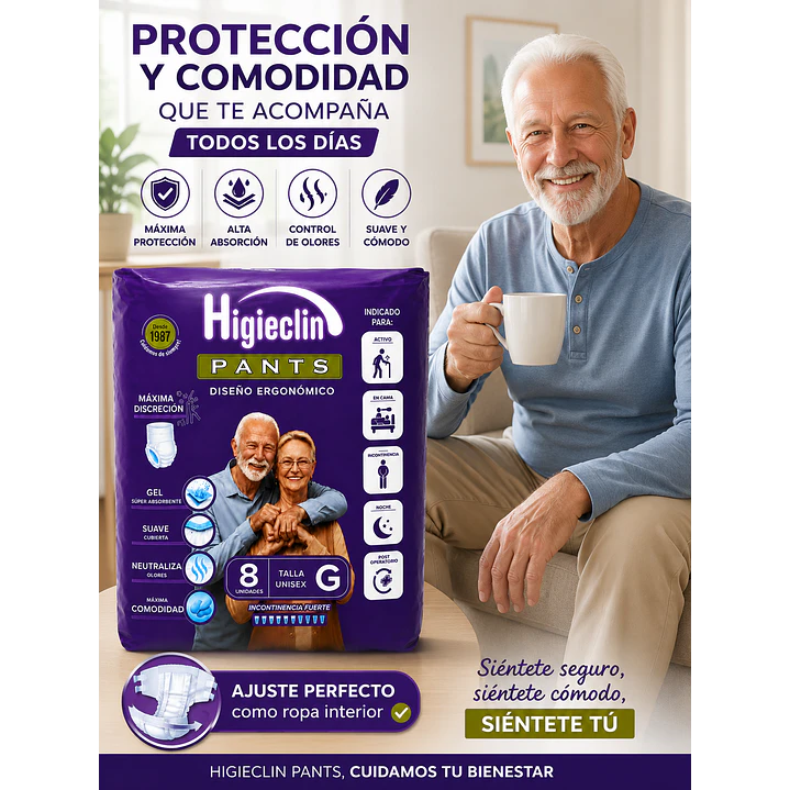 Pañal Calzón Comodity Pants 8 Unidades Talla G Pack X5 6