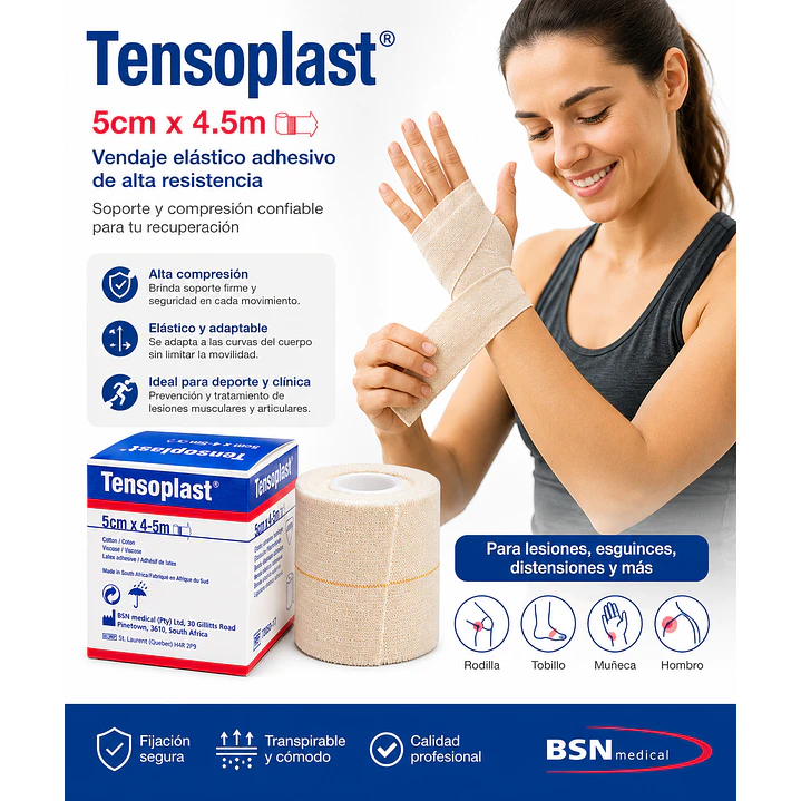  Vendaje Elástico Adhesivo Tensoplast 5cm X 4.5m  4