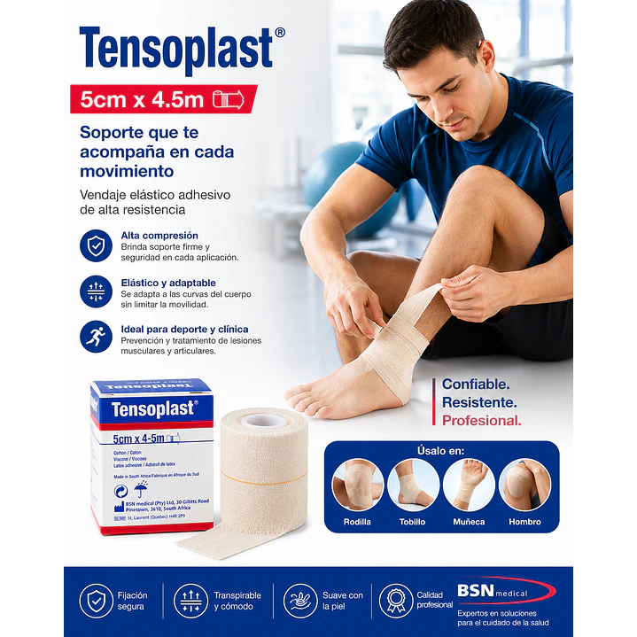  Vendaje Elástico Adhesivo Tensoplast 5cm X 4.5m  7