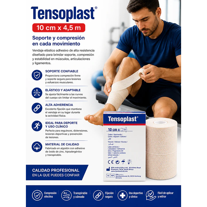 Tensoplast 10x4.5 Vendaje Elastico Adhesivo 4