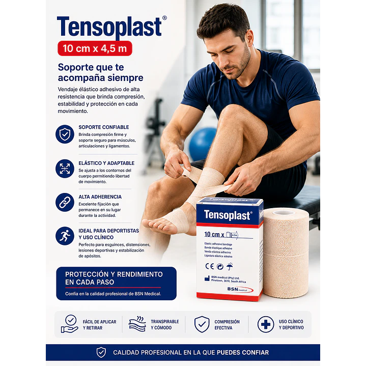 Tensoplast 10x4.5 Vendaje Elastico Adhesivo 6