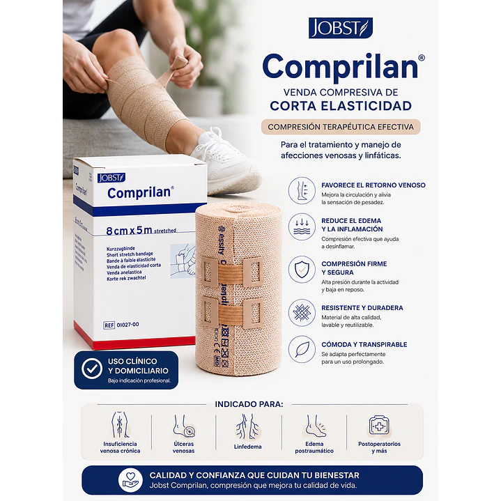 Venda Compresiva Jobst Comprilan 8 Cm X 5 M Color Piel 5