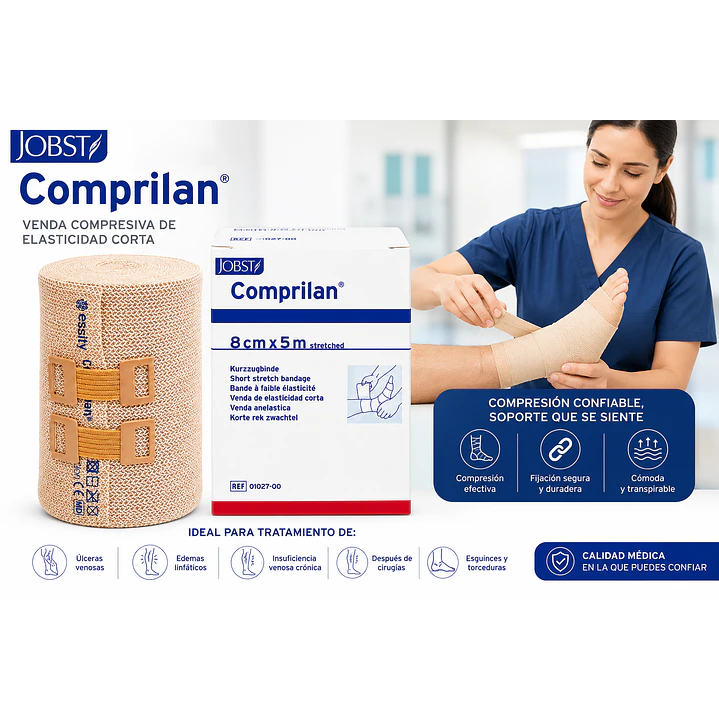 Venda Compresiva Jobst Comprilan 8 Cm X 5 M Color Piel 3