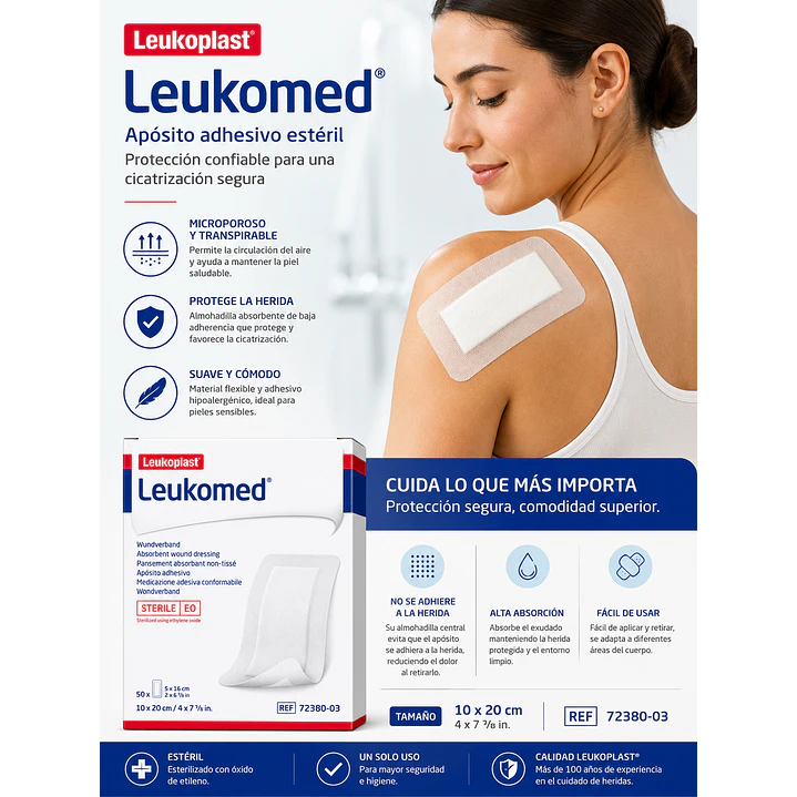 Aposito Microporoso Esteril Leukomed 10x20 cm Bsn Unidad 5