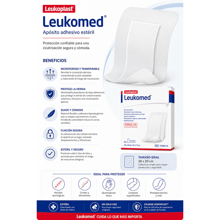 Aposito Microporoso Esteril Leukomed 10x20 cm Bsn Unidad 7