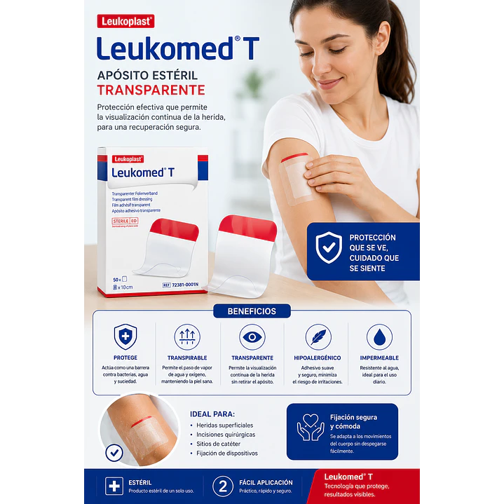  Aposito Esteril Transparente Leukomed T 8x10cm Pack x5 3