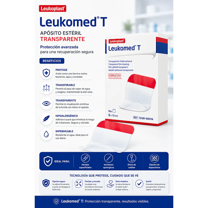  Aposito Esteril Transparente Leukomed T 8x10cm Unidad Caja x50 3