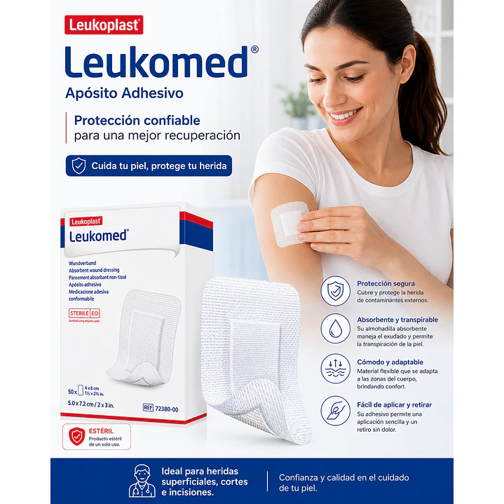  Apósito Adhesivo Leukomed 5x7.2cm (unidad) 3