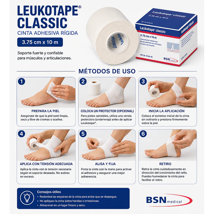 Venda Leukotape Classic Cinta Adhesiva 3.75 Cm X 10m 6