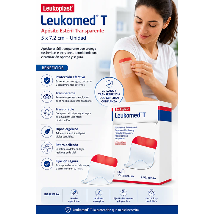  Aposito Esteril Transparente Leukomed T 5x7.2cm Unidad 4