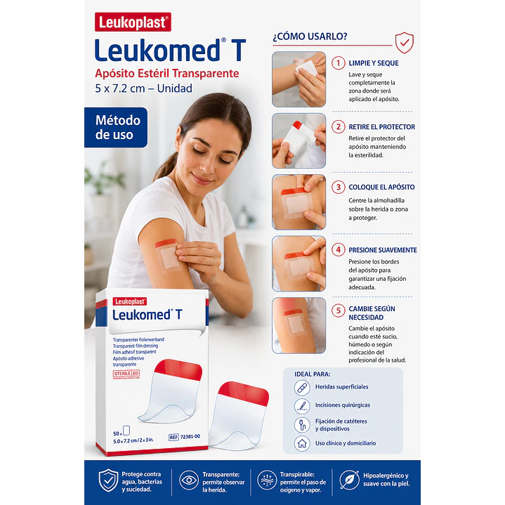  Aposito Esteril Transparente Leukomed T 5x7.2cm Unidad 5