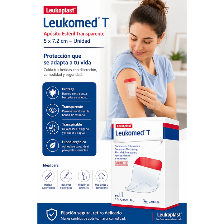  Aposito Esteril Transparente Leukomed T 5x7.2cm Unidad 6