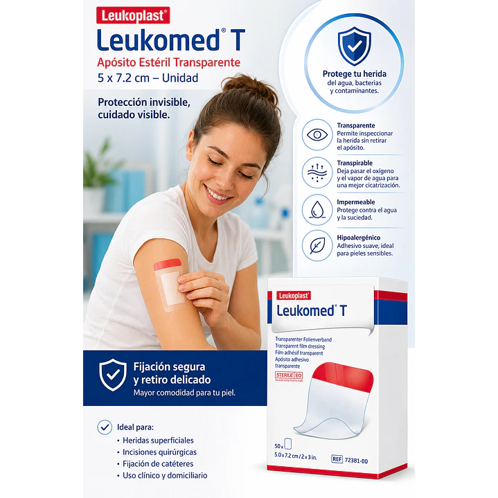  Aposito Esteril Transparente Leukomed T 5x7.2cm Unidad 7