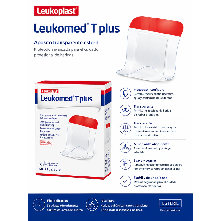 Aposito Esteril Leukomed T Plus5x7.2cm Pack X5 6