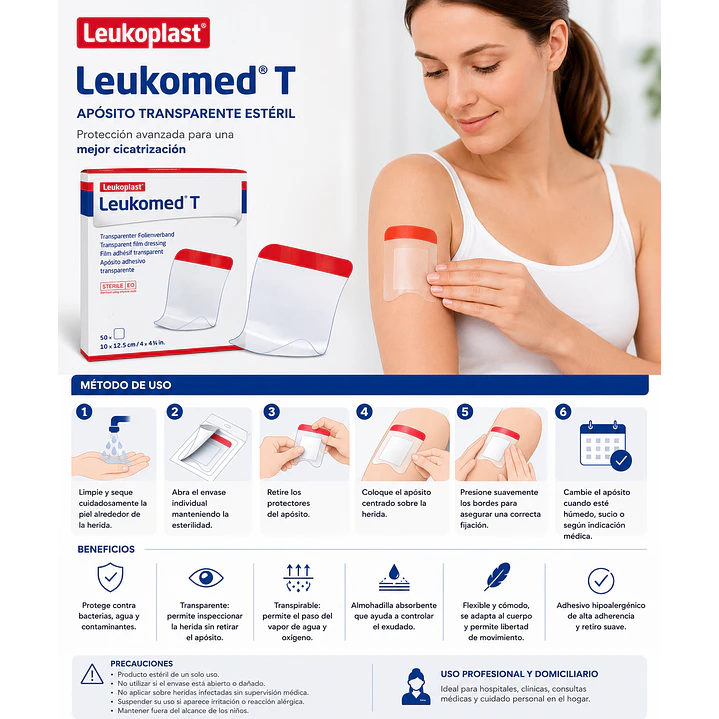  Aposito Esteril Transparente Leukomed T 10 X 12.5cm Pack X5 7