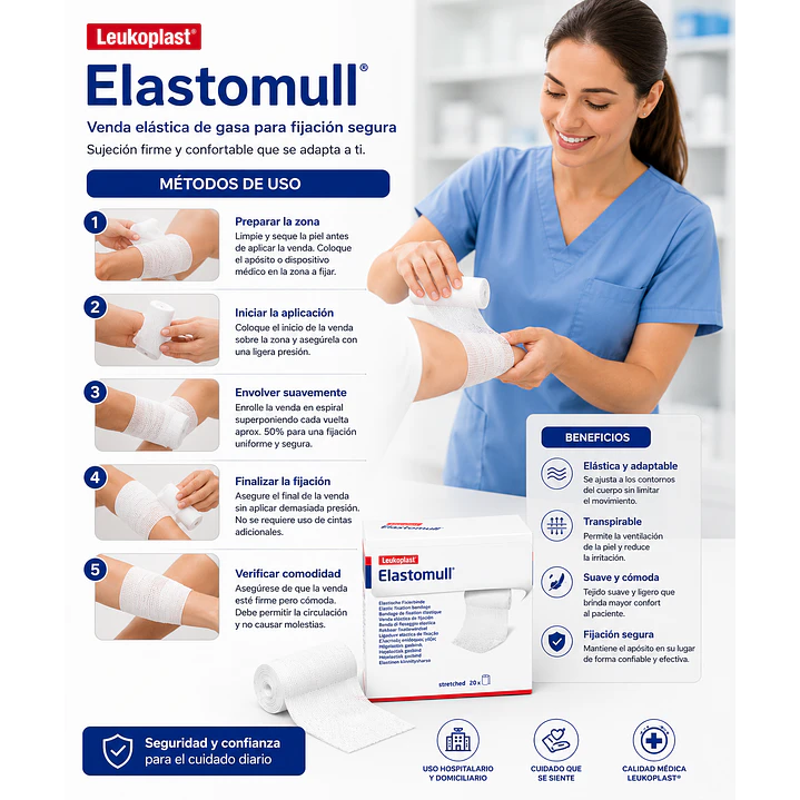 Venda De Gasa Elastomull 8x4cm Caja X20 Unidades 3