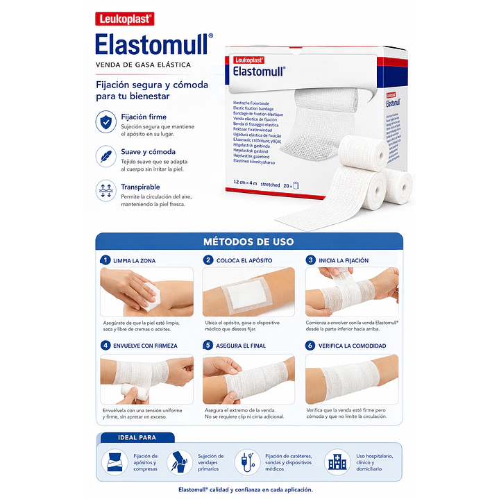 Venda De Gasa Elastomull 12x4m Caja X20 Unidades 4