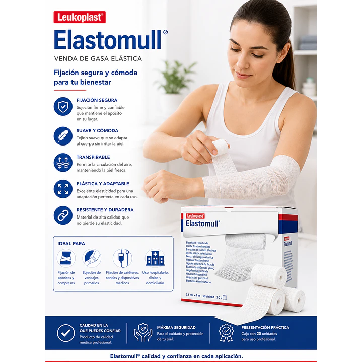Venda De Gasa Elastomull 12x4m Caja X20 Unidades 3