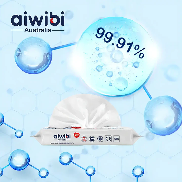 Toallas Húmedas Aiwibi 99.91% Agua Caja X12 10