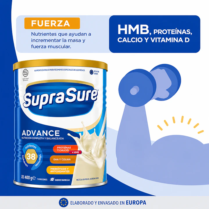 SupraSure Advance Vainilla 400 g Suplemento Nutricional Caja X12 5
