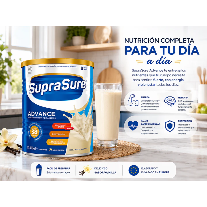 SupraSure Advance Vainilla 400 g Suplemento Nutricional Caja X12 3