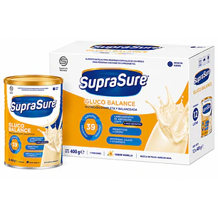 Suprasure Gluco Balance 400g Suplemento En Polvo - Lireke Vainilla Caja X12