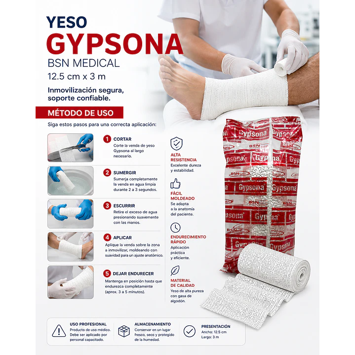 Yeso Gypsona Bsn Medical 12.5cm X 3m 5
