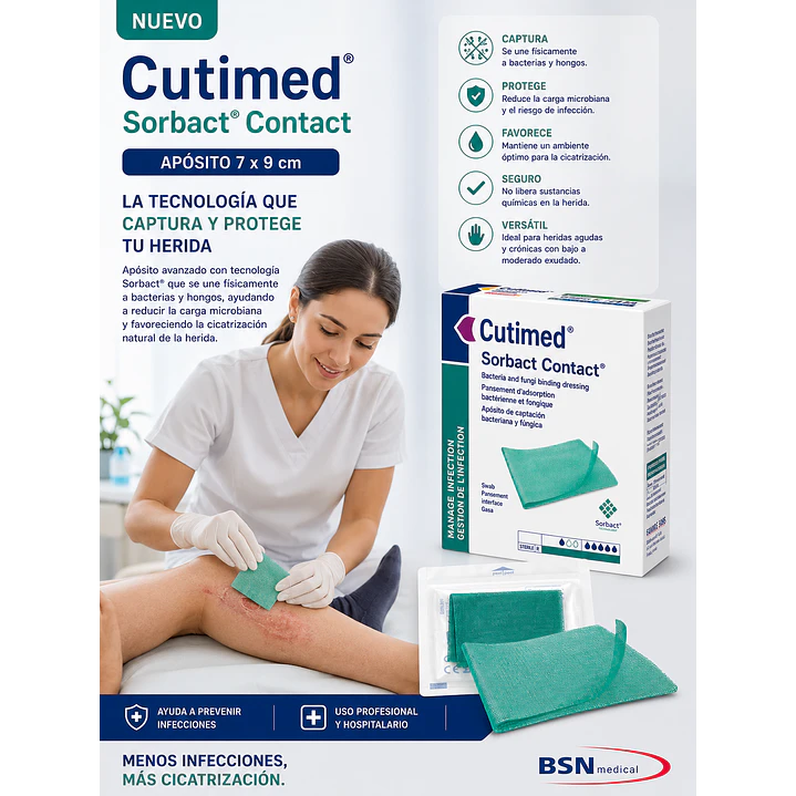 Cutimed Sorbact Aposito 7 x 9cm Caja x5 4