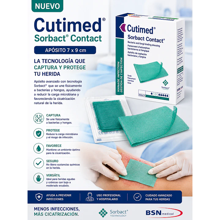 Cutimed Sorbact Aposito 7 x 9cm Caja x5 6