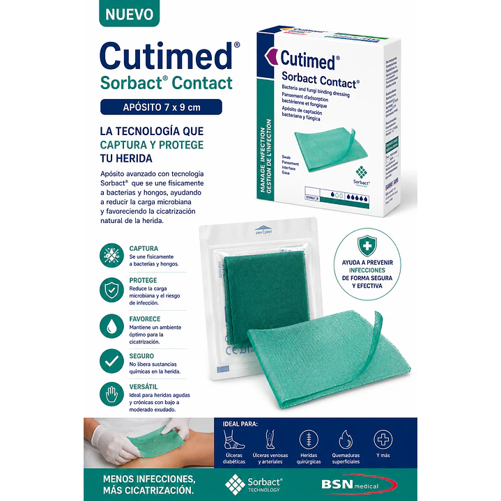 Cutimed Sorbact Aposito 7 x 9cm Caja x5 5