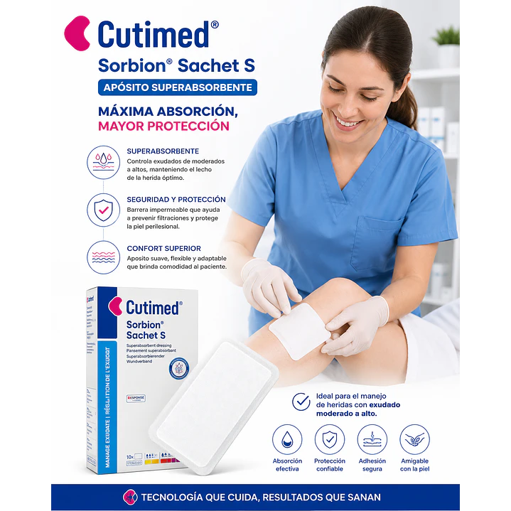 Aposito Cutimed Sorbion Sachet S 10x20cm Caja X10 4