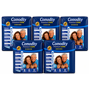Pañales Comodity Premium Talla G X8 Unidades Pack X5