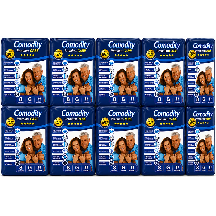 Pañales Comodity Premium Talla G X8 Unidades Pack X10 1