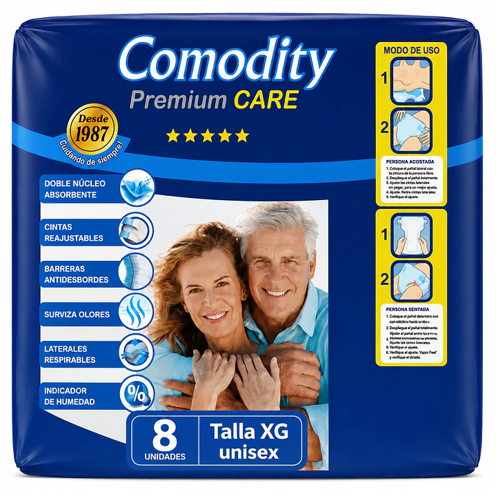 Pañal Para Adulto Comodity Premium Talla Xg  X8 Unidades 1