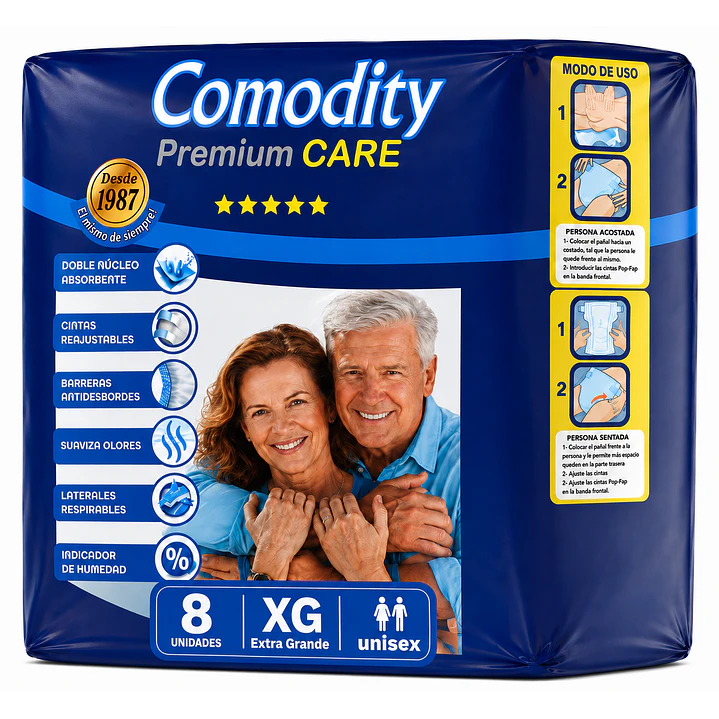 Pañal Para Adulto Comodity Premium Talla Xg - 8 Unidades Pack X5 2