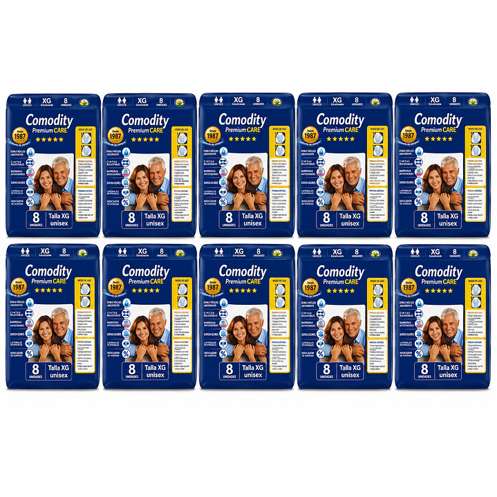 Pañal Para Adulto Comodity Premium Talla Xg - 8 Unidades Pack X10 1