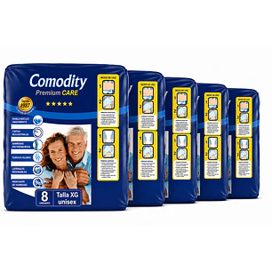 Pañal Para Adulto Comodity Premium Talla Xg - 8 Unidades Pack X5