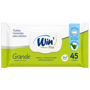 Toallas Humedas Win Para Adultos x45 Unidades