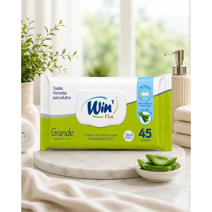 Toallas Humedas Para Adultos Win X45 Unidades Pack X3 2