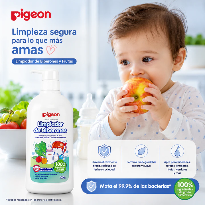 Limpiador De Mamaderas Biberones Frutas Verduras Pigeon 450ml 2