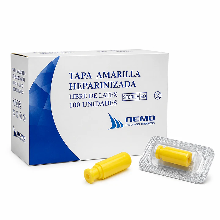 Tapa Heparina Amarilla Obturador Caja X100 1