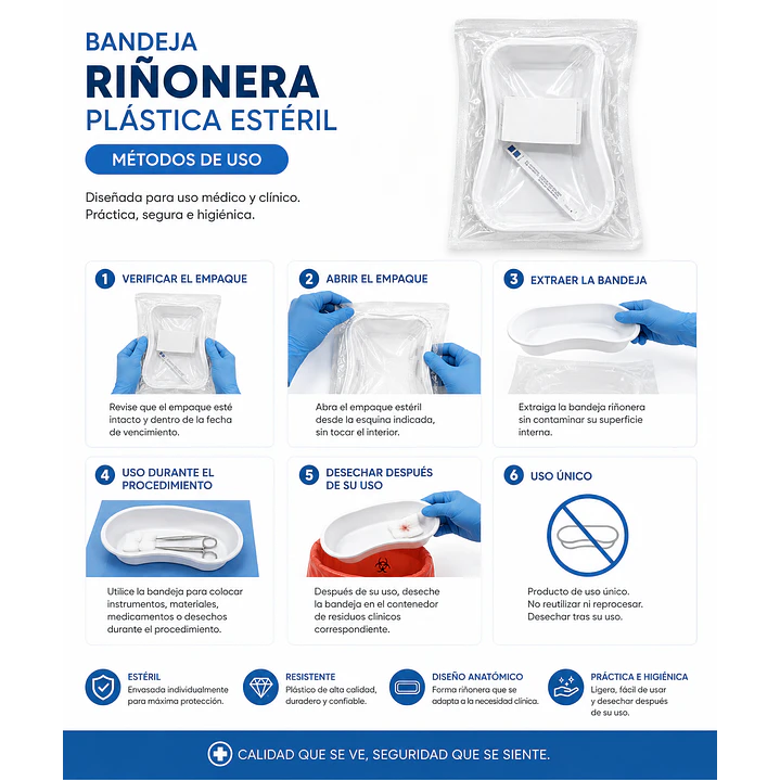 Bandeja Riñonera Plástica Esteril 5