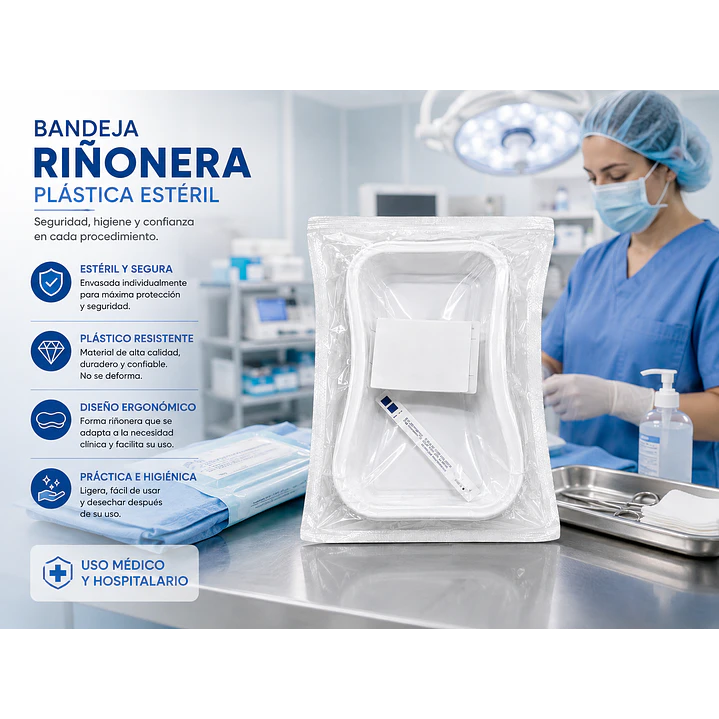 Bandeja Riñonera Plástica Esteril Pack X5 3