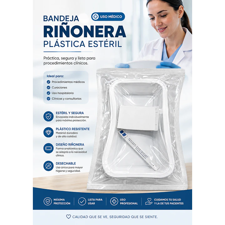 Bandeja Riñonera Plástica Esteril Pack X5 7