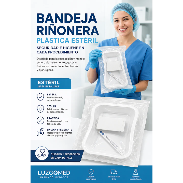 Bandeja Riñonera Plástica Esteril Pack X5 8