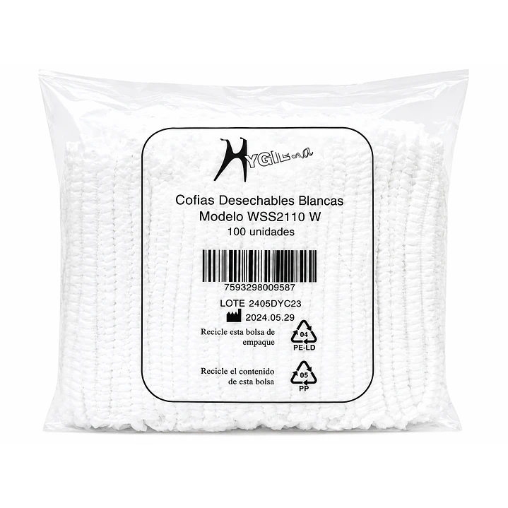 Cofia Gorro Clip Desechable X100 Pack X10 2