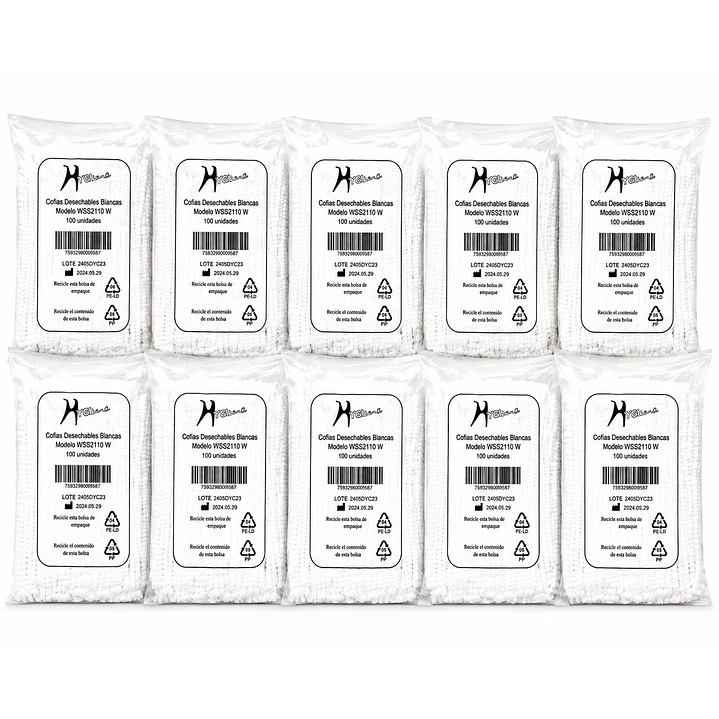Cofia Gorro Clip Desechable X100 Pack X10 1