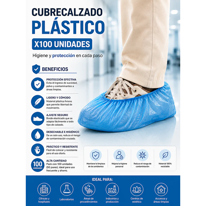 Cubrecalzado Plastico X100 Unidades  3