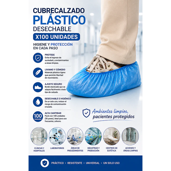 Cubrecalzado Plastico X100 Unidades  5