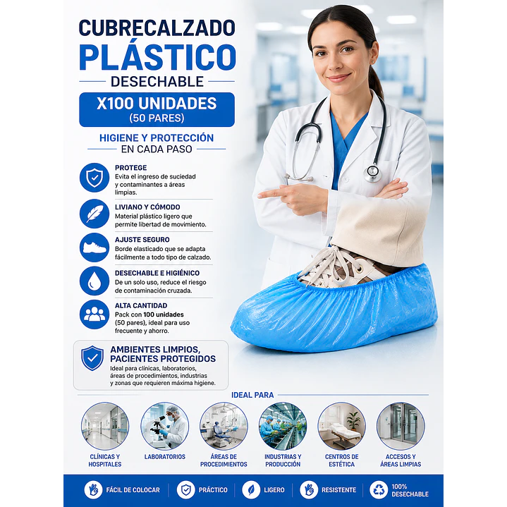 Cubrecalzado Plastico X100 Unidades  7